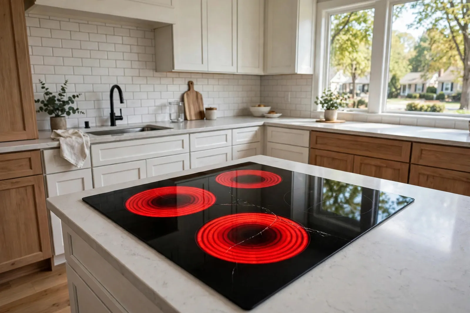 Before photo, Striped-Heating Glass Cooktop in Carrington, by Waldorf Appliance Repair