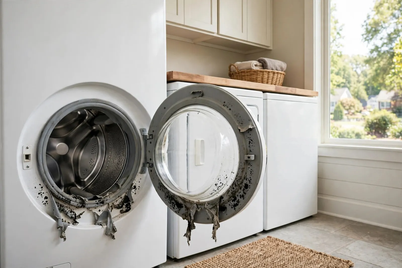 Before photo, A Leaking, Musty Washer in St. Charles, by Waldorf Appliance Repair