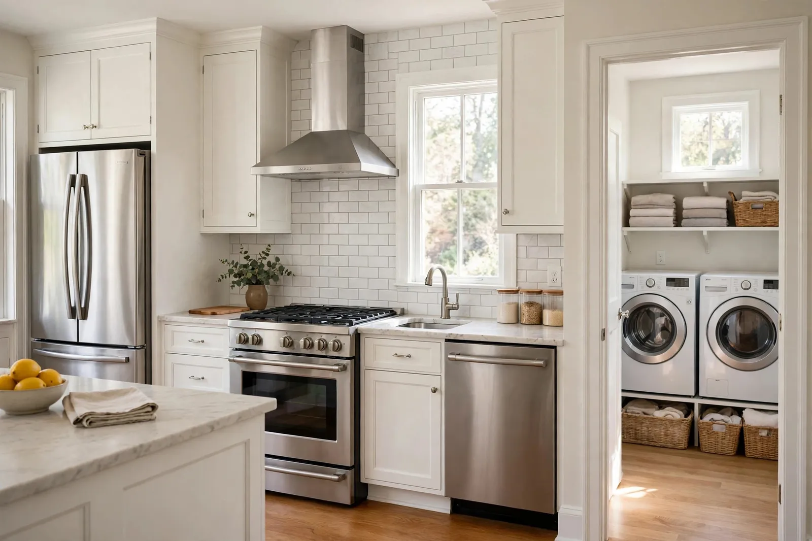 Technician testing a refrigerator in a Waldorf, MD kitchen by Waldorf Appliance Repair