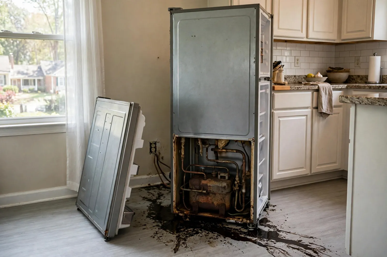 Before photo, Compressor Replacement on a Carrington Side-by-Side, by Waldorf Appliance Repair